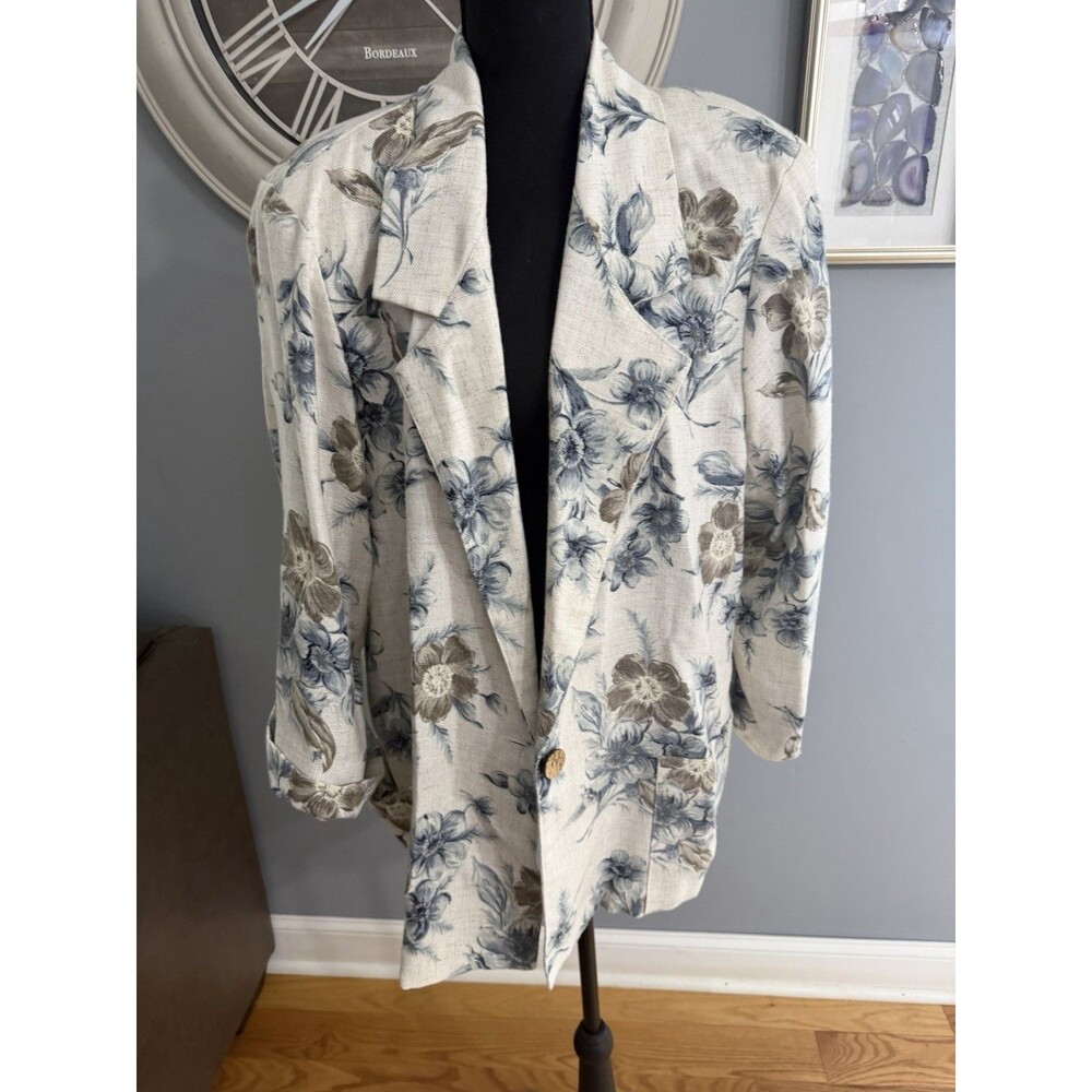 Alice Stuart ︱Vintage Blazer︱18W︱Blue/Gray Floral︱